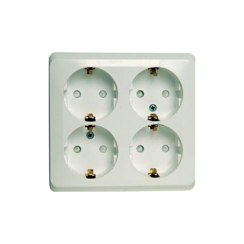 Розетка 4-м ОП Этюд 16А 250В защ. шторки с заземл. бел. SchE PA16-208B