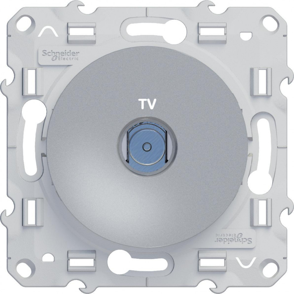 Механизм розетки TV 1-м Odace оконечная алюм. SchE S53R445