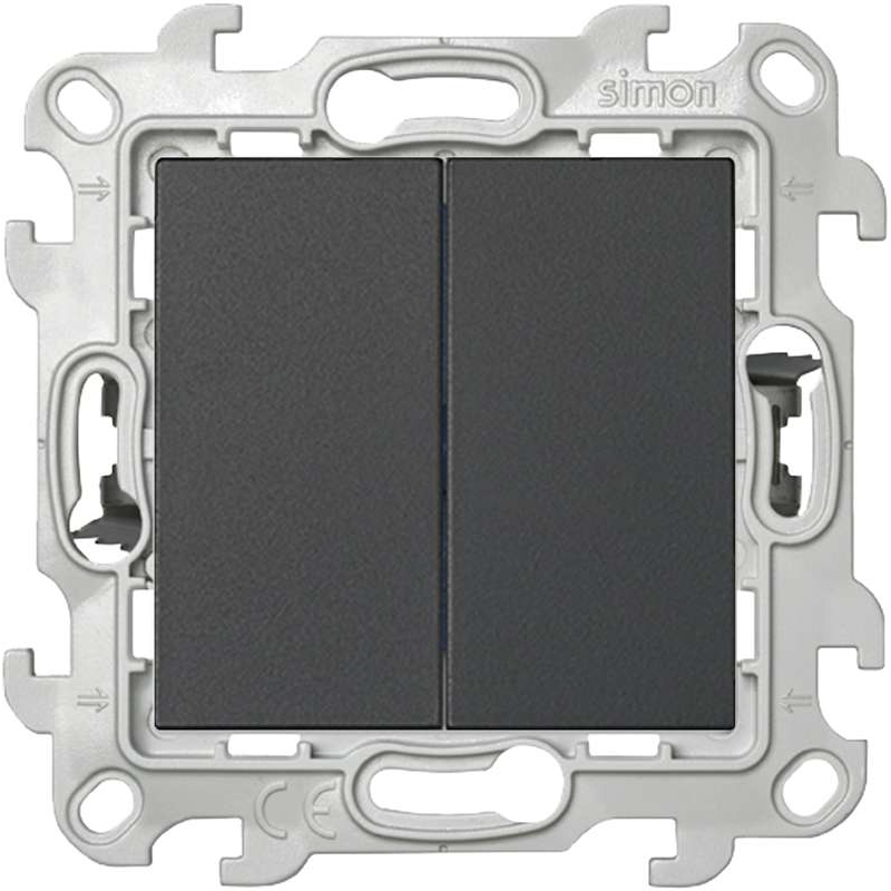 Выключатель двухклавишный Push&Go, графит