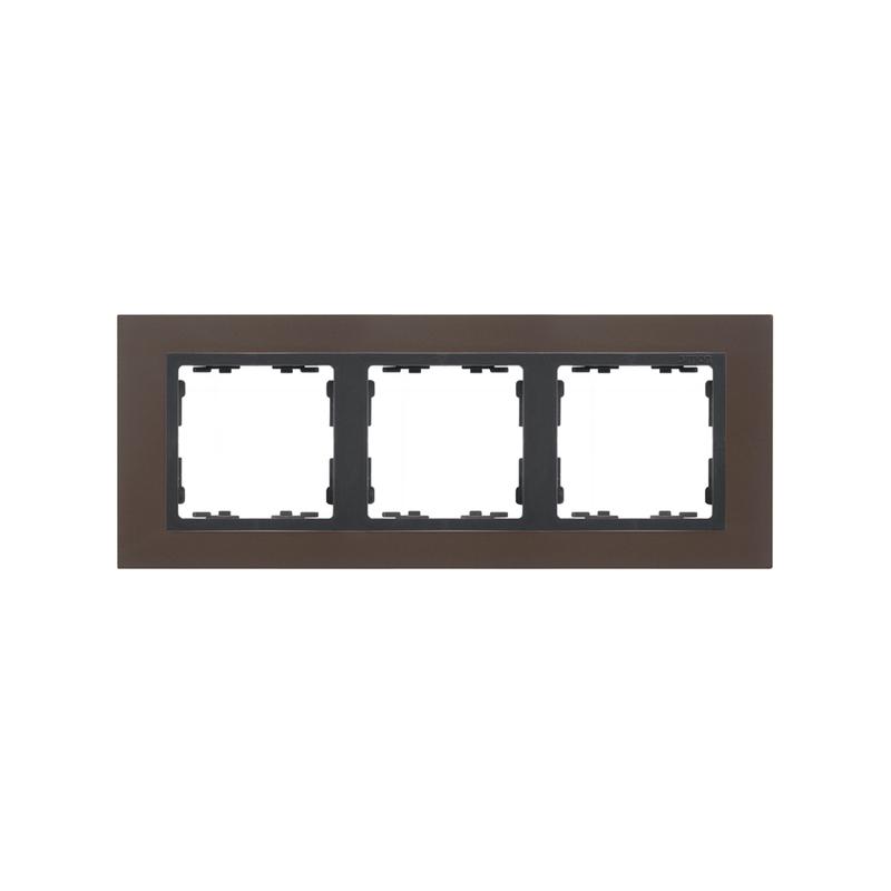 Рамка на 3 поста, S82N, свинец - графит (металл им.) (82837-38)