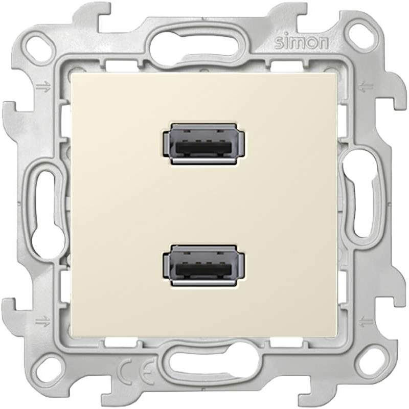 Коннектор 2хUSB, слоновая кость (2411090-031)