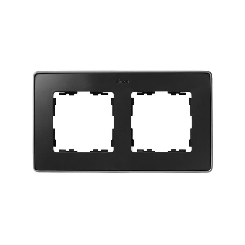 Рамка 2 поста графит основание алюминий (8201620-240)