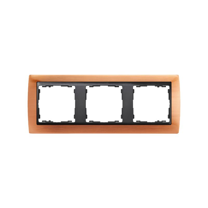 Рамка на 3 поста, S82, античная медь - графит (82834-36)