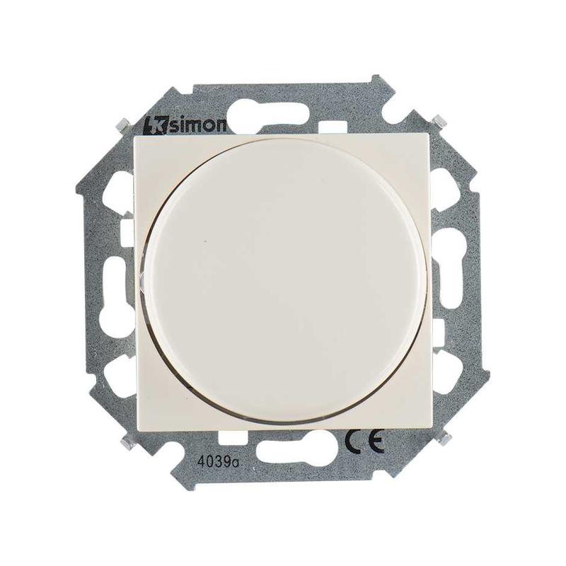 Simon15 Регулятор напряжения поворотно-нажимной электронный переключатель 500Вт 230В винтовой зажим слоновая кость (1591790-031)