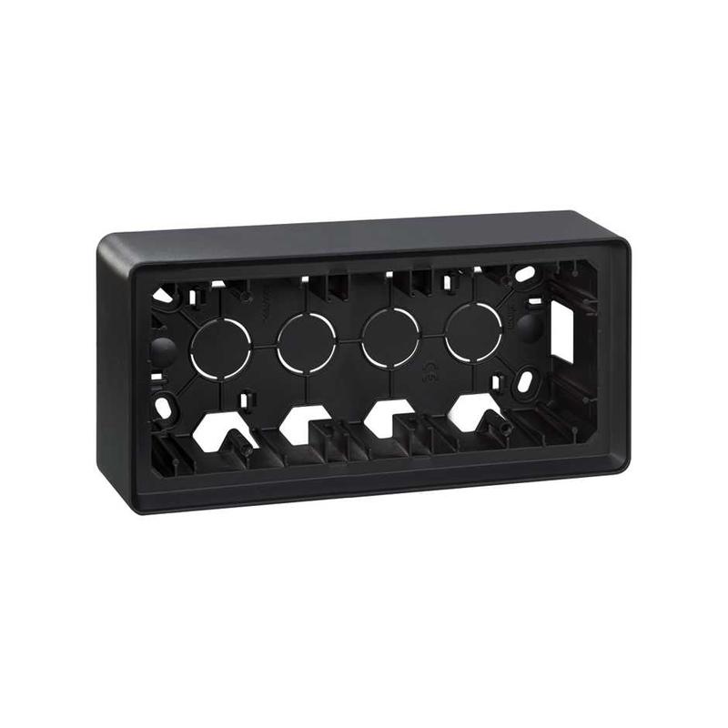 Монтажная коробка для накладного монтажа, 3 поста, S82 Detail, графит (8200770-038)