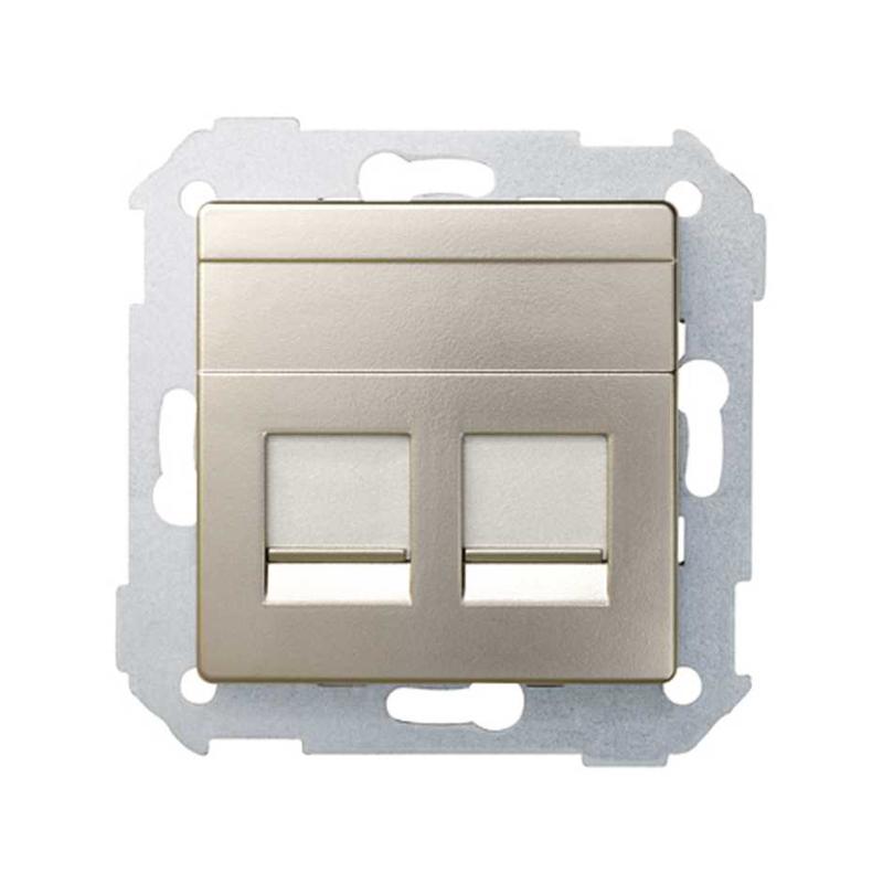 Адаптер на 2 RJ45(12) 75528-, 75540-, 75541-, 75544-39, шторки, S82,82N, шампань (82006-34)