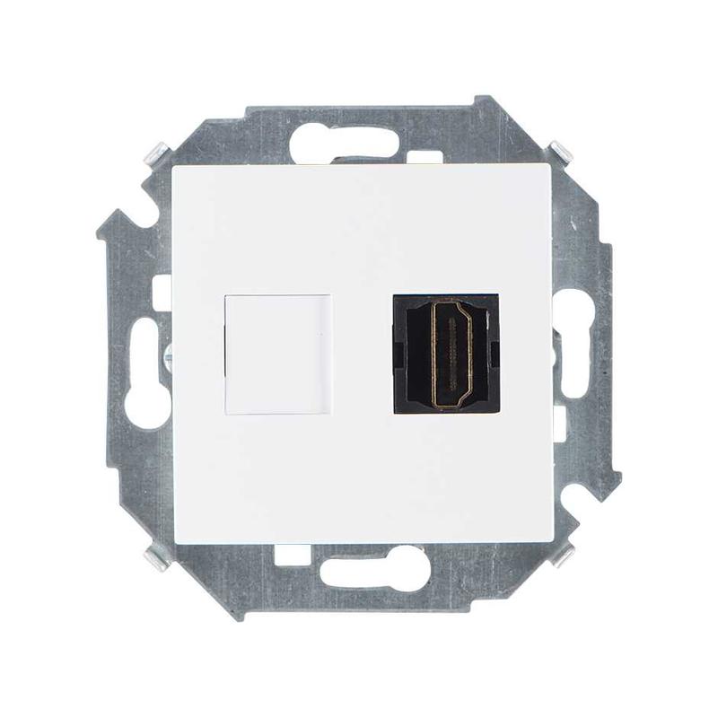 Simon15 Розетка для подключения HDMI-разъёма аудио/видео, v1.4, тип А, белый (1591407-030)