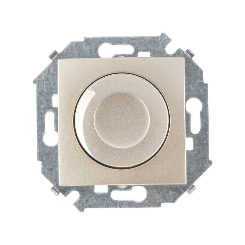 Регулятор напряжения поворотно-нажимной, 500Вт, 230В, винтовой зажим, шампань (1591311-034)