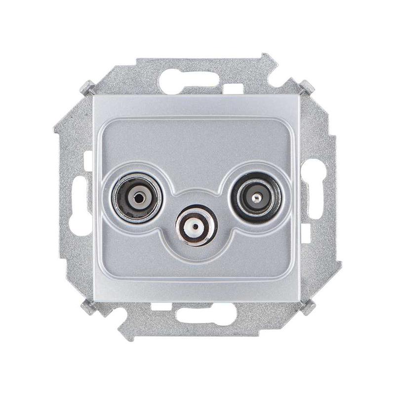 Розетка R-TV-SAT одиночная, винтовой зажим, алюминий (1591466-033)