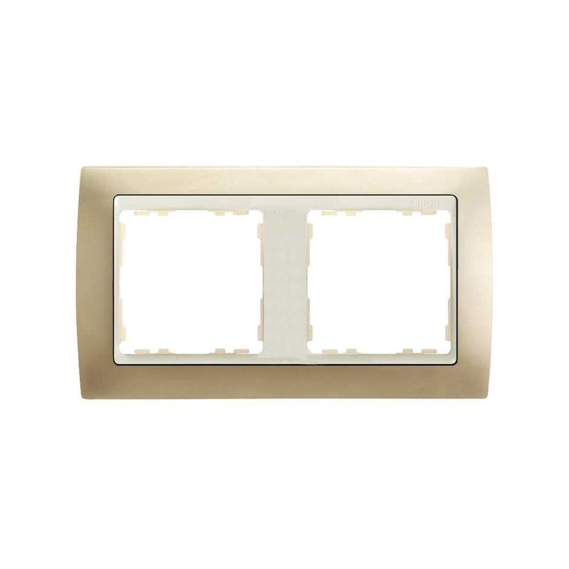 Рамка на 2 поста, S82, шампань матовая - сл.кость (82724-34)