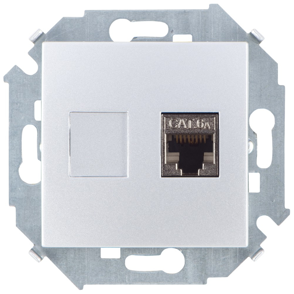Розетка для передачи данных RJ45 Cat.6A FTP (AMP) цвета алюминий S15 (1591563-033)