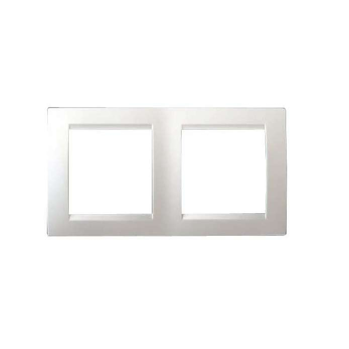 Рамка электроустановочная 2 места, белая