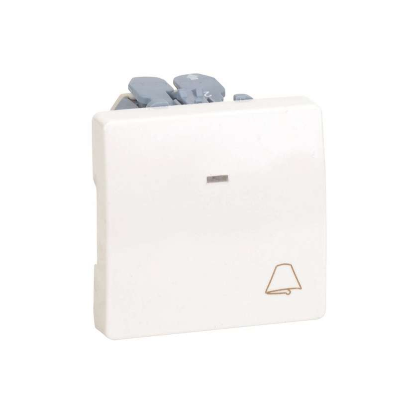 Кнопка клавишная звонок с подсветкой 10А 250В, S27 белый (27160-65)