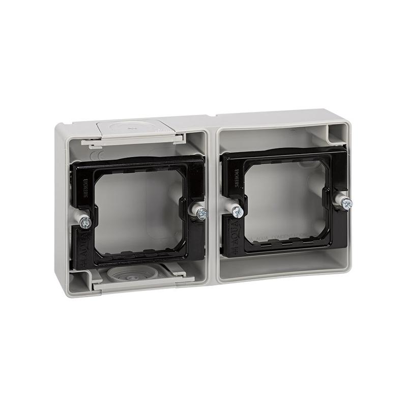 Коробка 2-х местная, горизонтальная, S44A, серый (4400761-035)