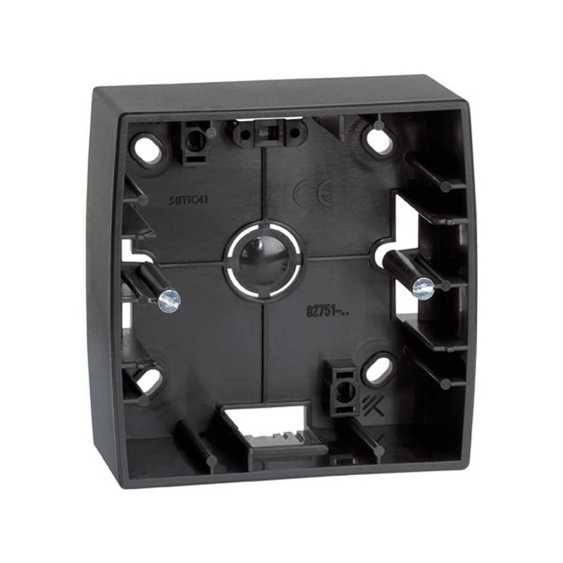 Коробка наружной установки на 1 пост, 89х89х37 mm, S82, графит