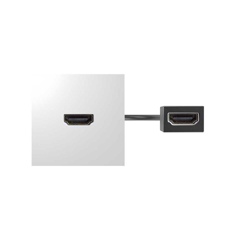 Модуль с адаптером, проходной HDMI мама/мама, белый, Simon 400