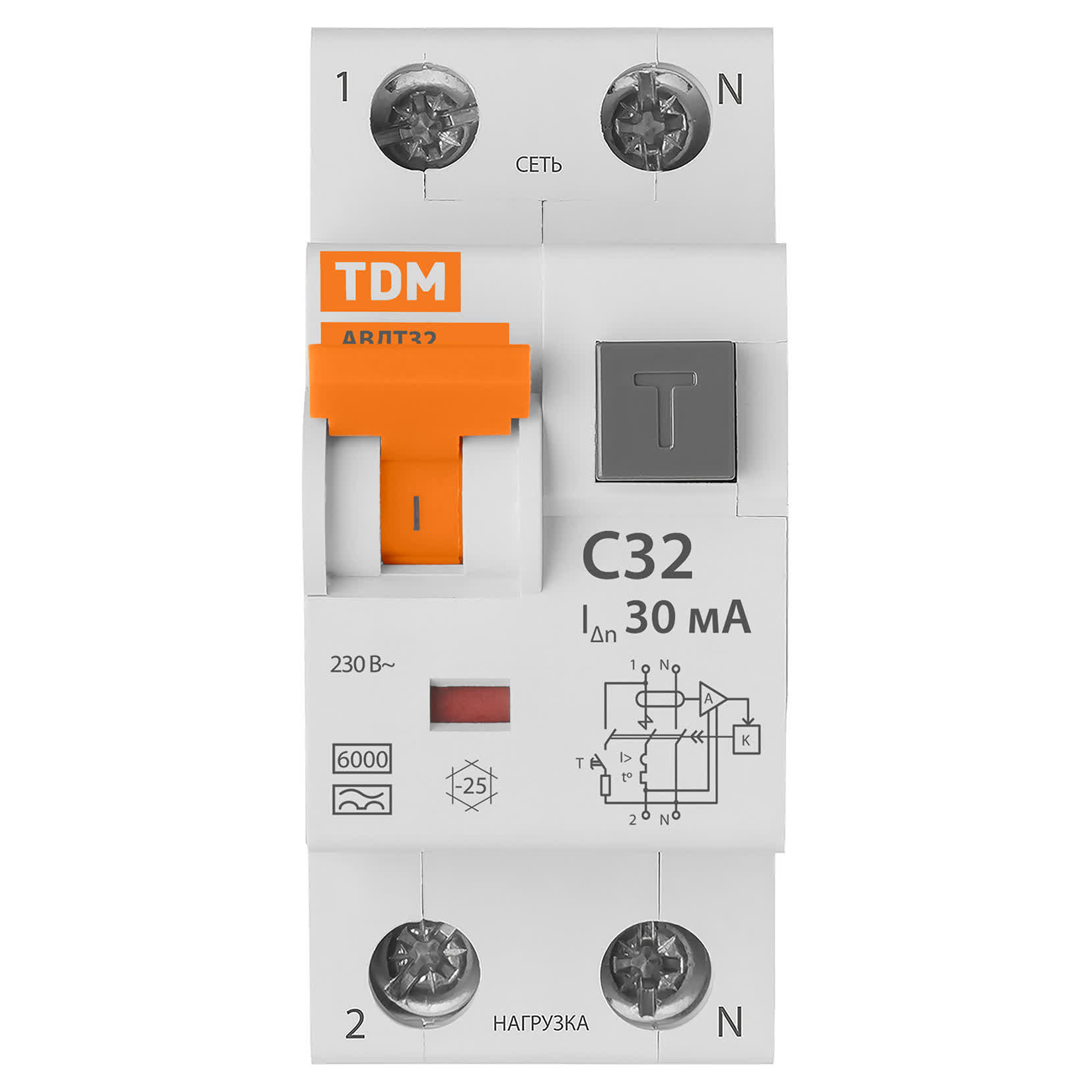 Автоматический Выключатель Дифференциального тока - АВДТ 32 C32 30мА TDM