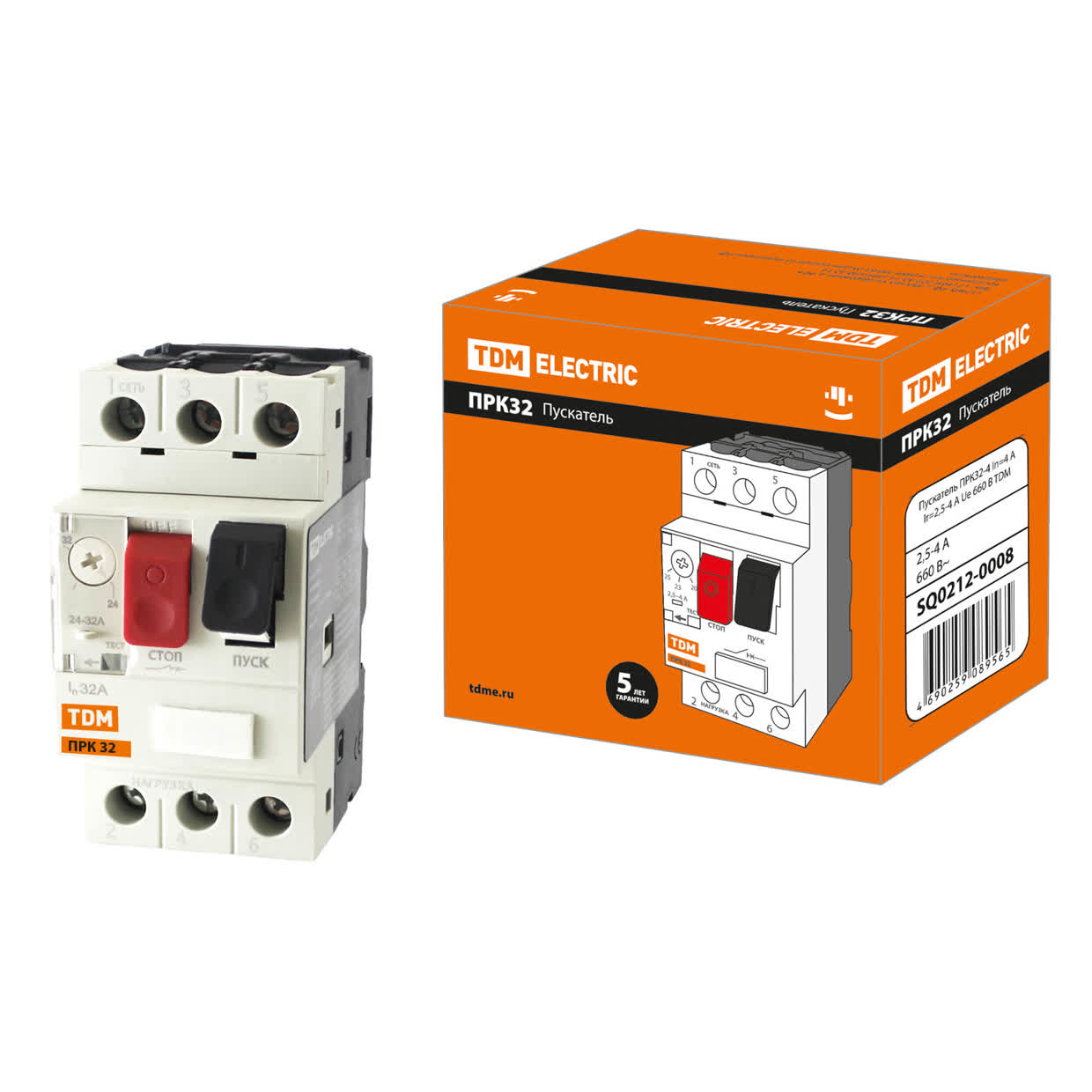 Пускатель ПРК32-4 In=4A Ir=2,5-4A Ue 660В TDM