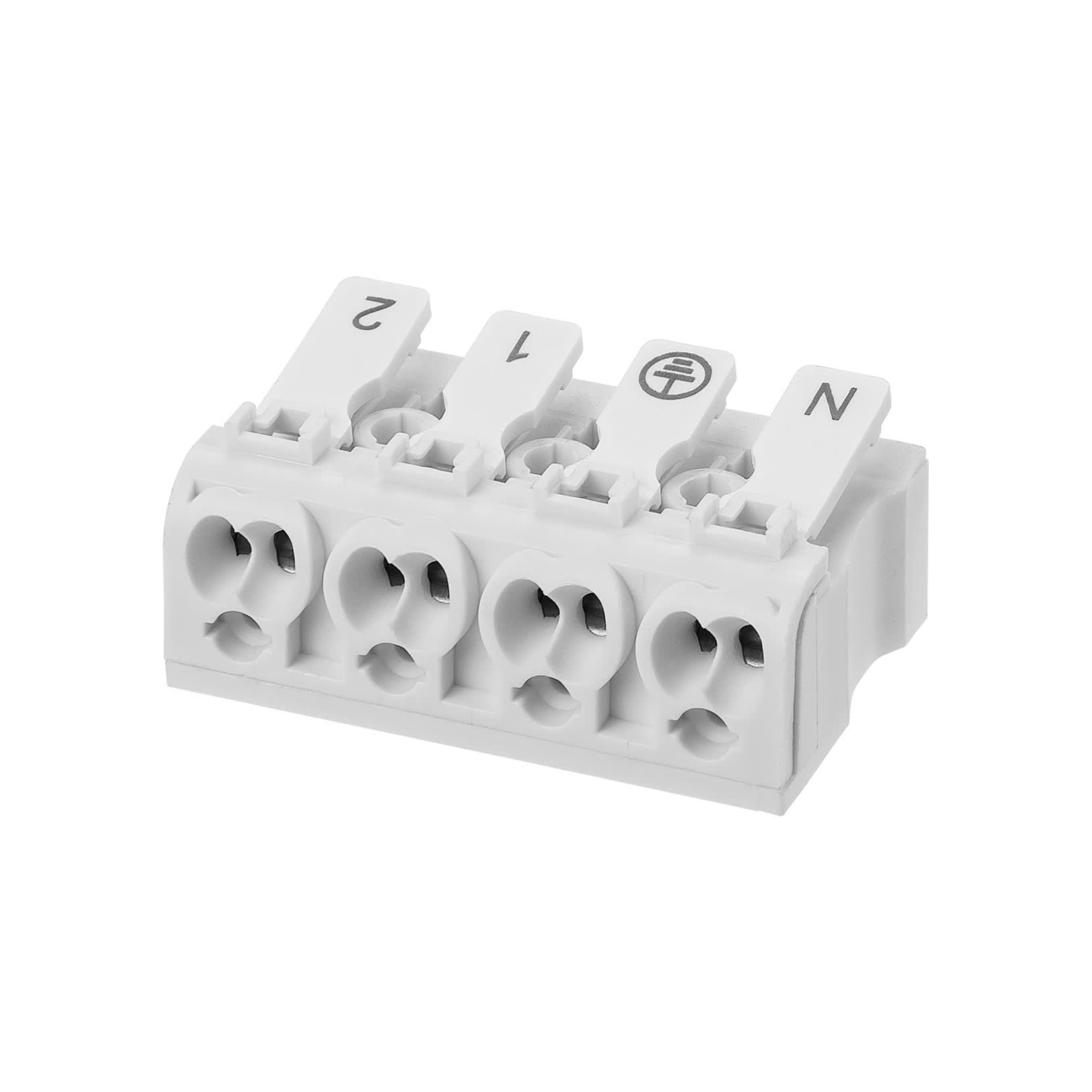 Клемма пружинная соединительная КСПн4-2L+N+PE, 16 A, с монтажной ножкой TDM