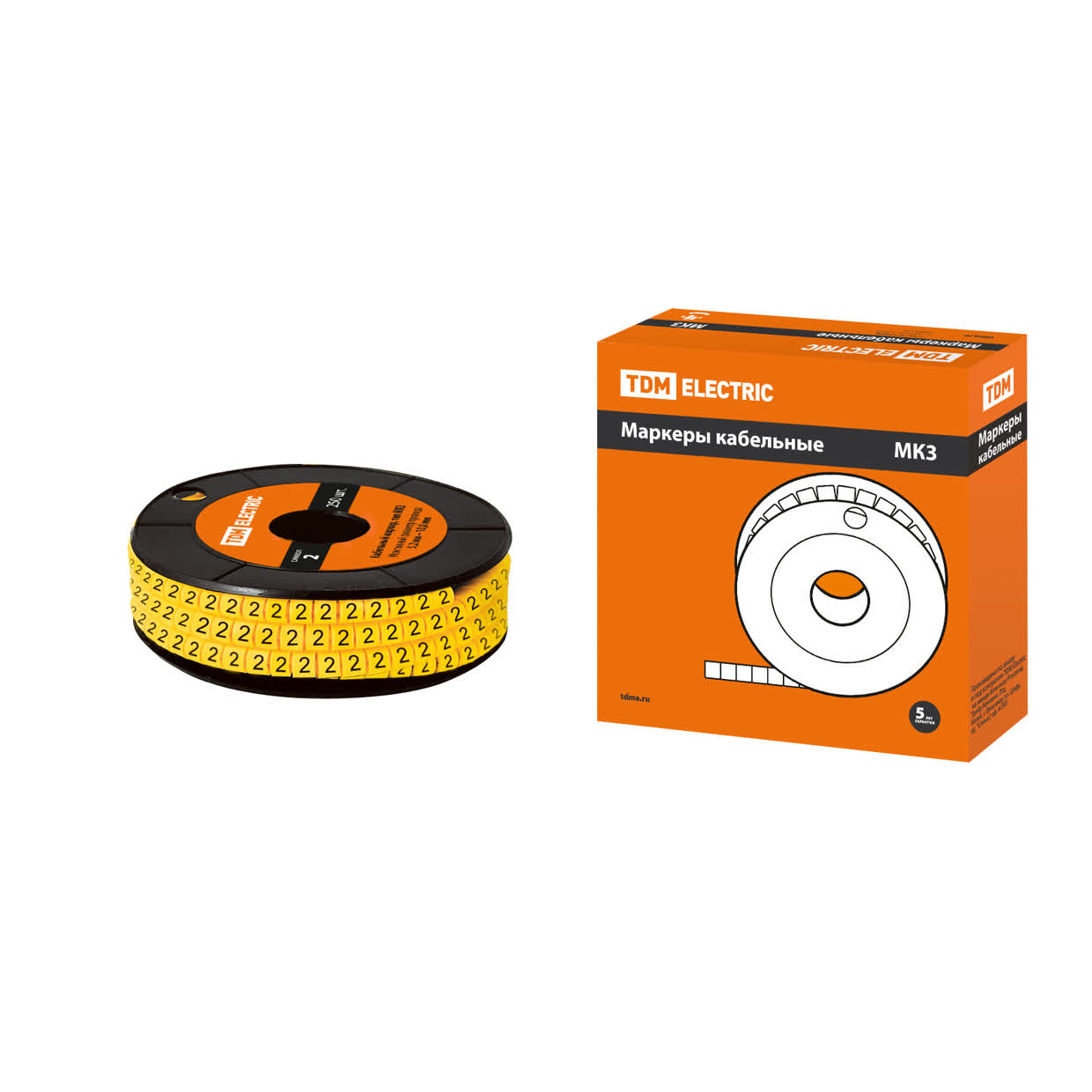 Маркер МК3 - 10мм символ "2" 180шт/ролл Маркер МК3 - 10мм символ "2" 180шт/ролл