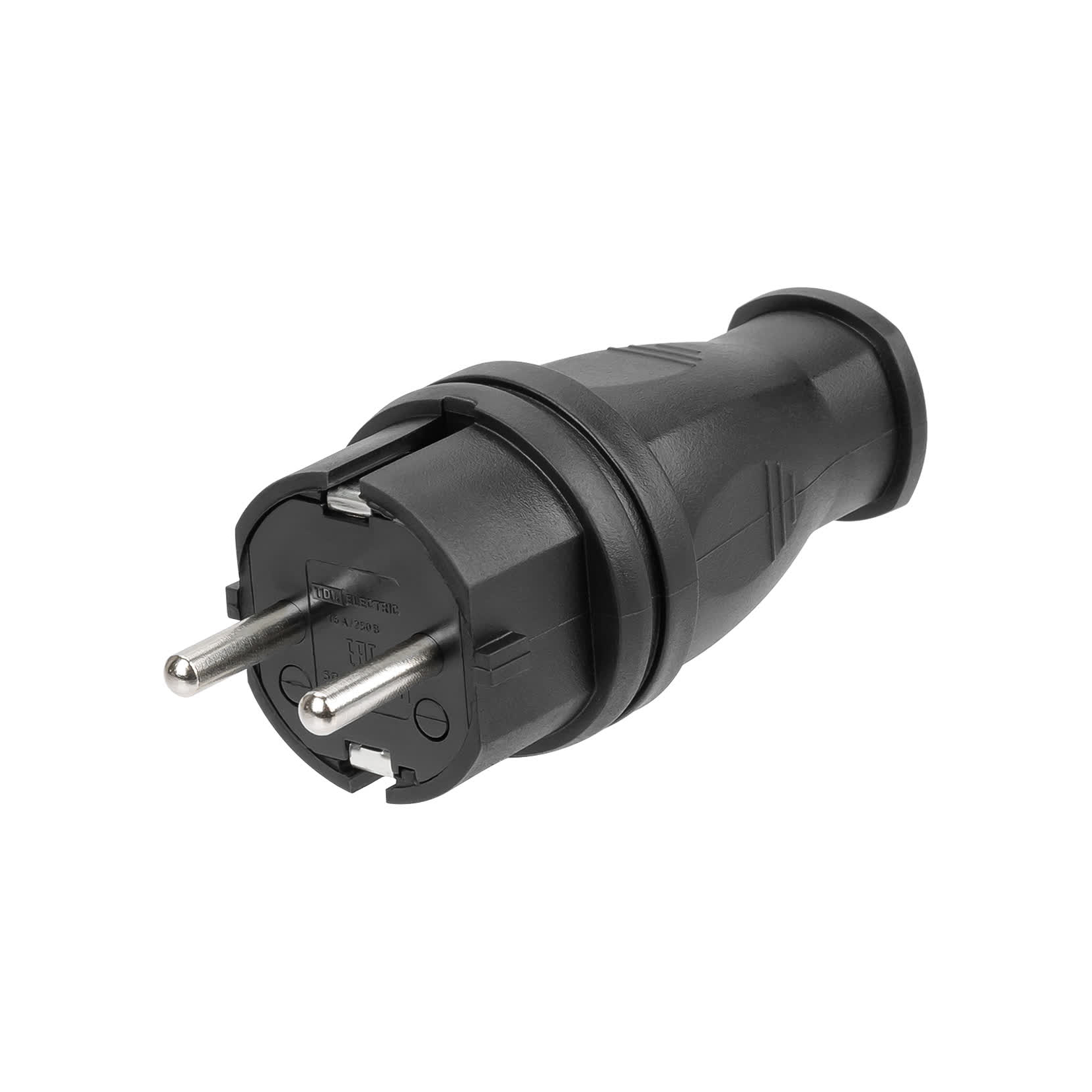 Вилка прямая каучук 2Р+РЕ 16А 250В IP44 TDM
