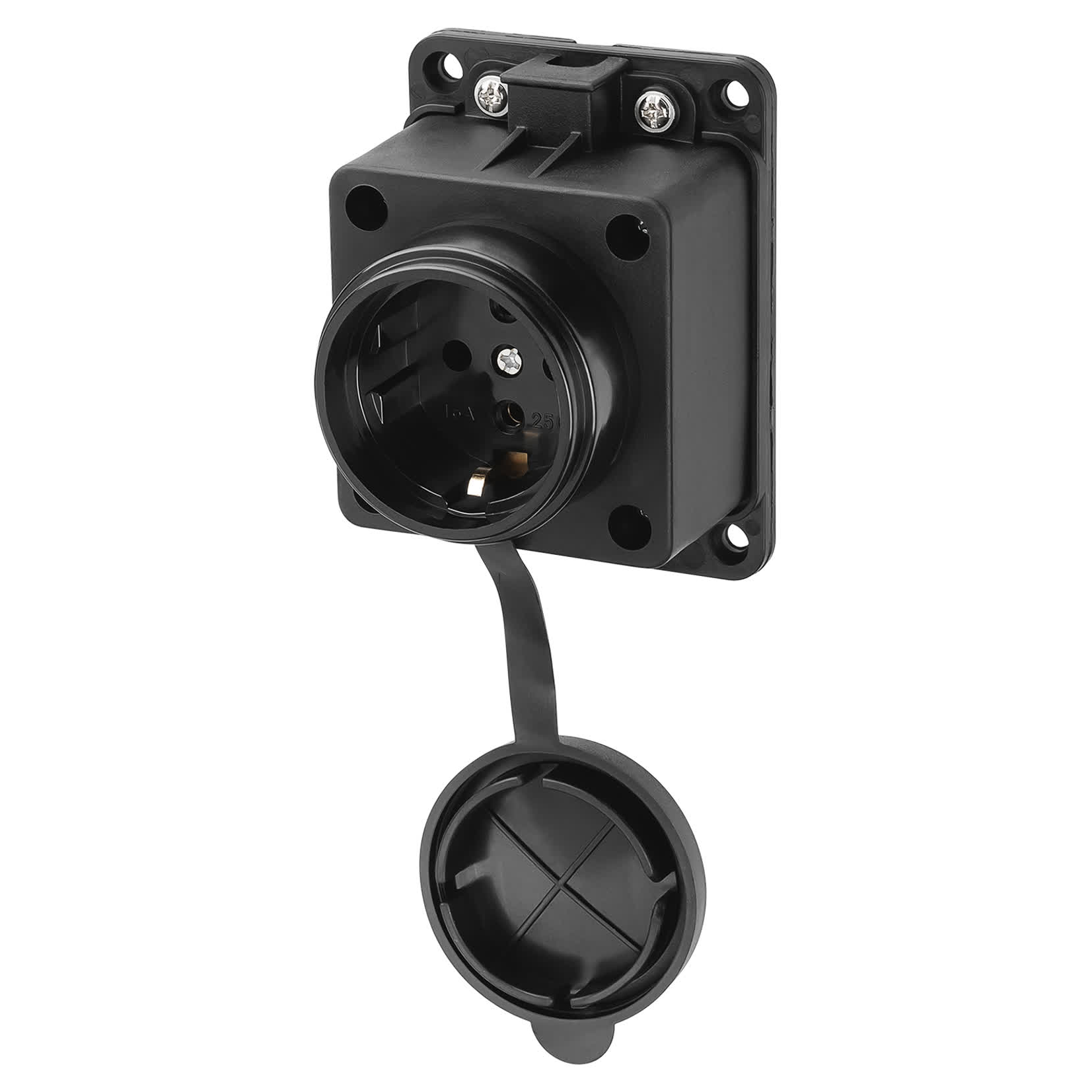 Розетка настенная с заглушкой каучук 2Р+РЕ 16А 250В IP44 TDM