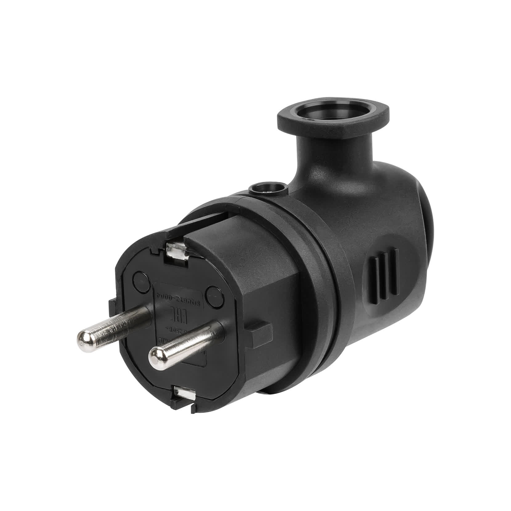 Вилка угловая с ушком каучук 2Р+РЕ 16А 250В IP44 TDM
