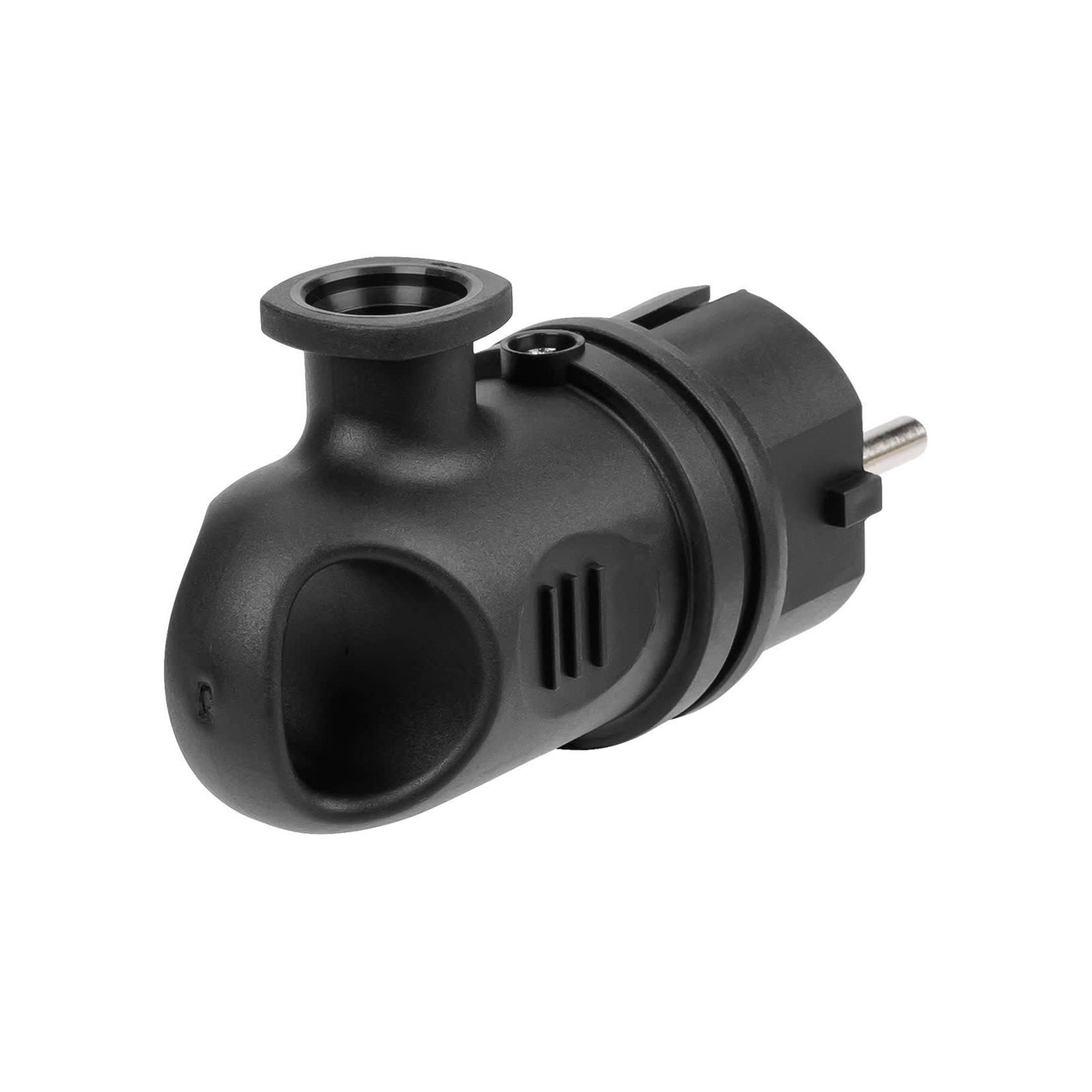 Вилка угловая с ушком каучук 2Р+РЕ 16А 250В IP44 TDM