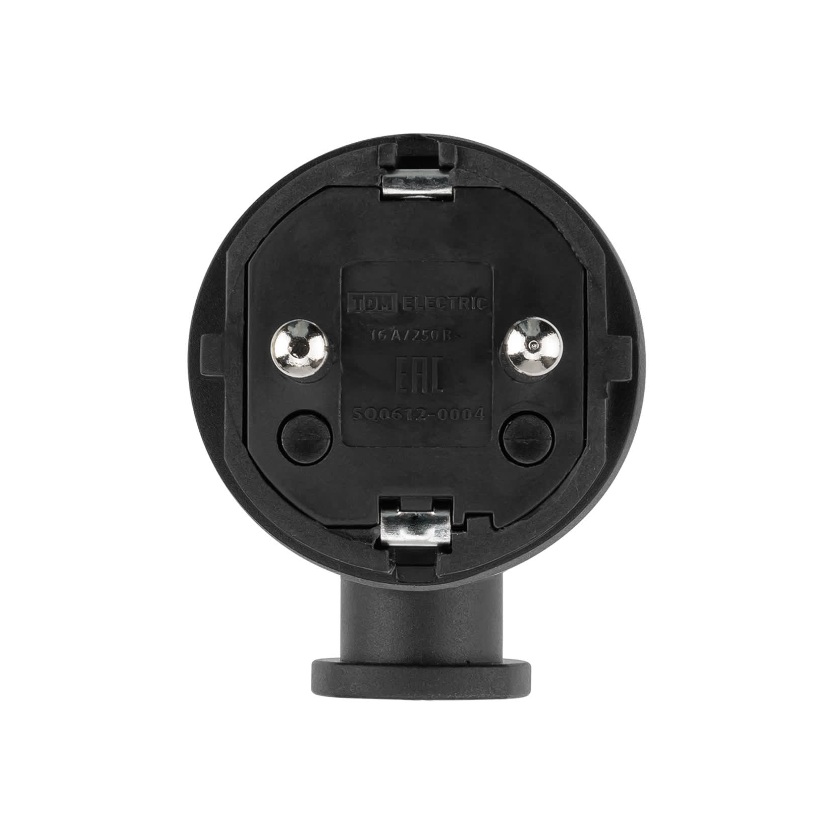 Вилка угловая с ушком каучук 2Р+РЕ 16А 250В IP44 TDM