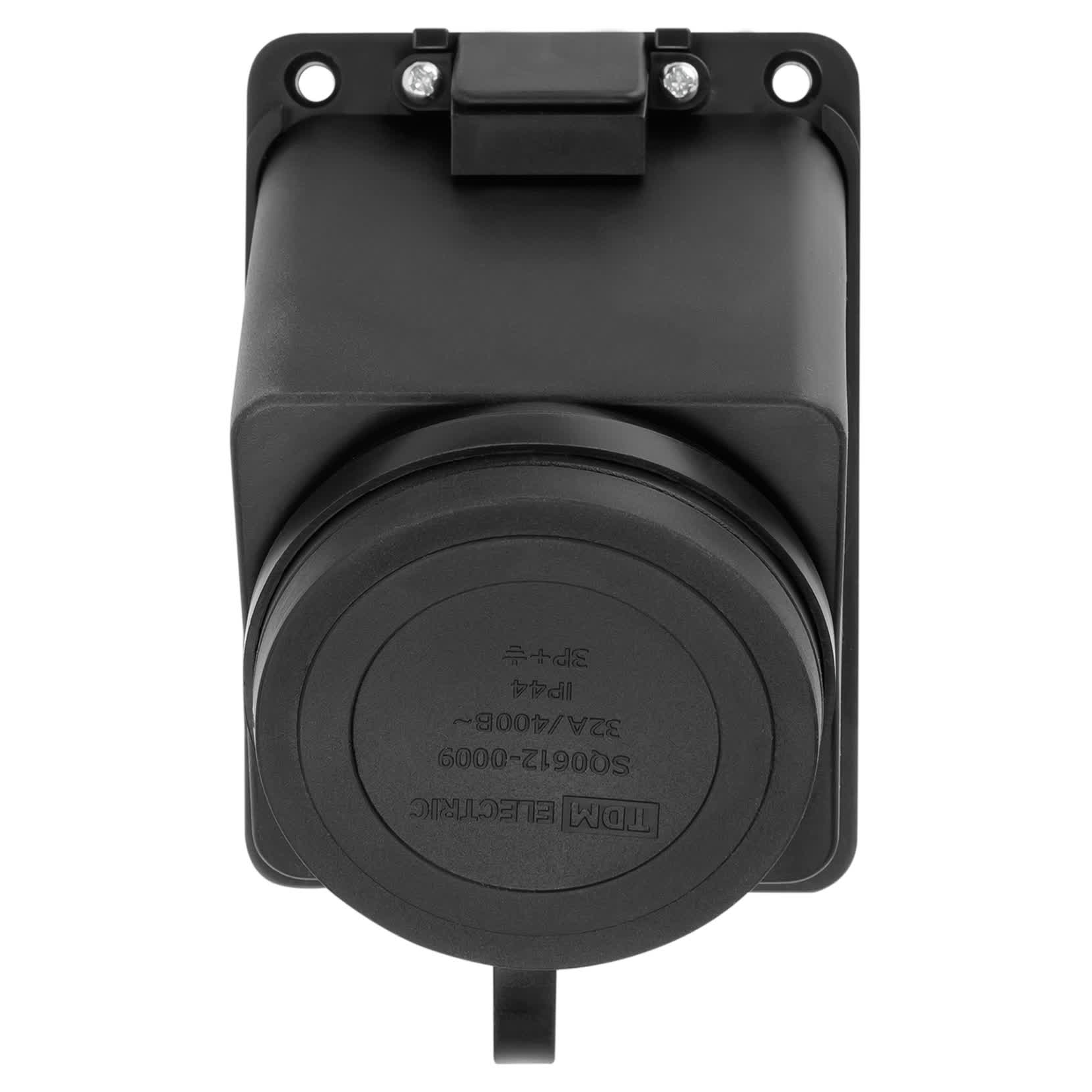 Розетка настенная с загл. наклон. каучук 3Р+РЕ 32А 380В IP44 TDM