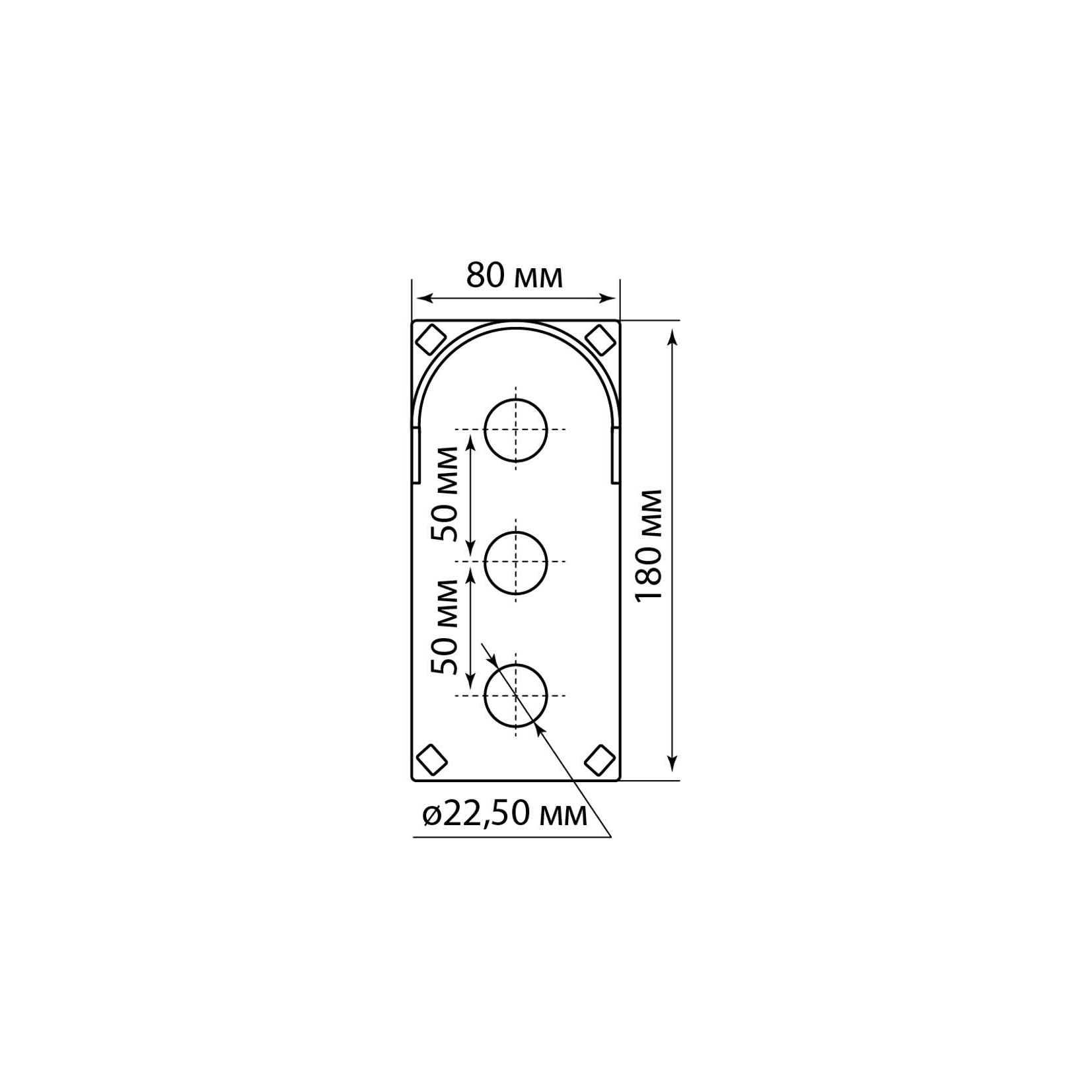 Корпус КП103 c козырьком для кнопок 3 места IP66 ABS желтый TDM