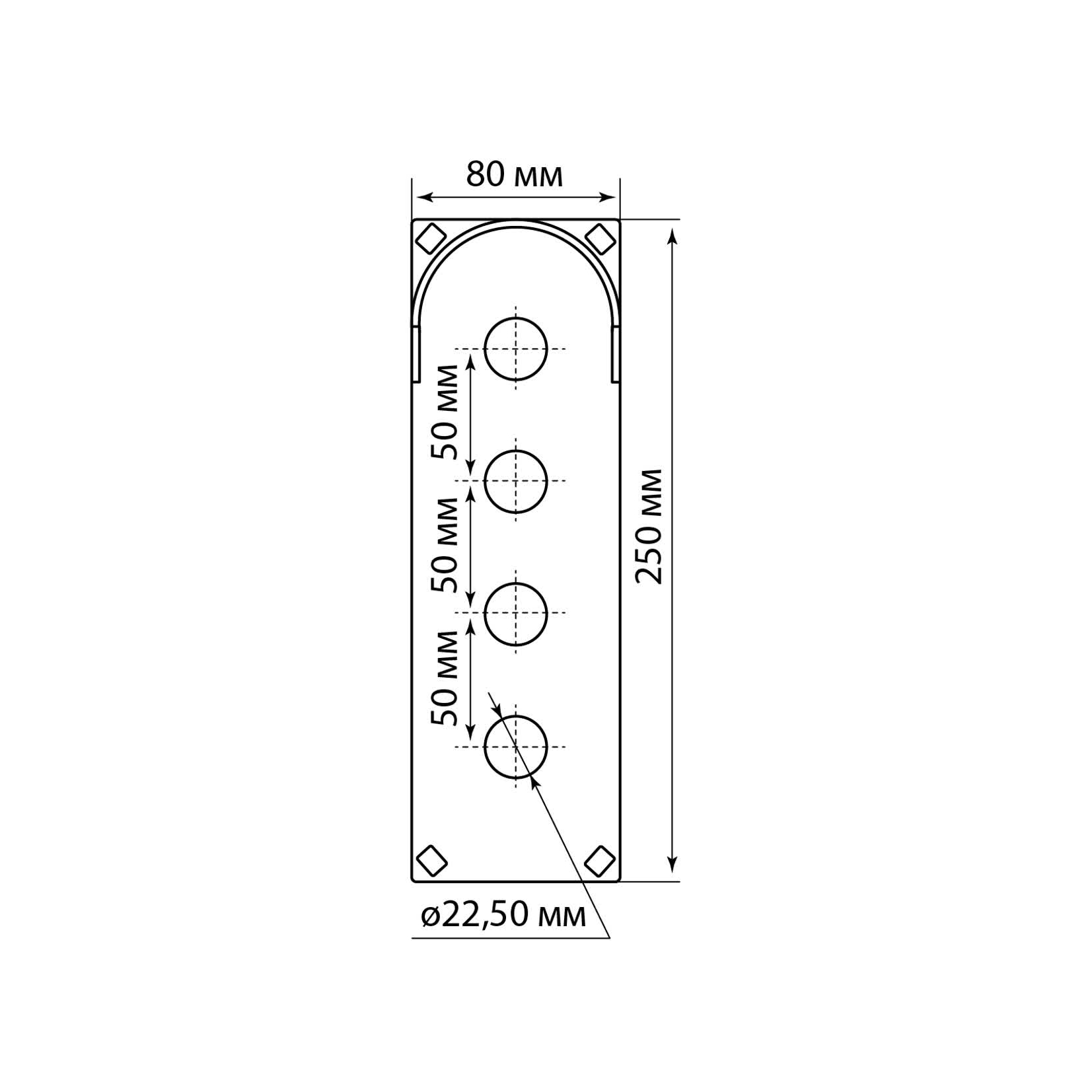 Корпус КП104 c козырьком для кнопок 4 места IP66 ABS желтый TDM