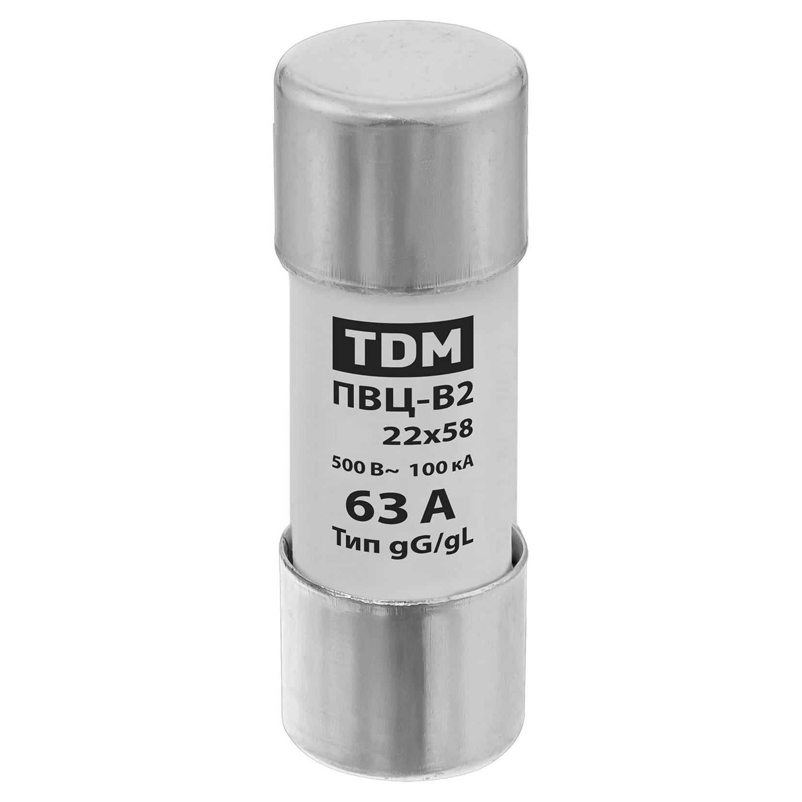 Плавкая вставка ПВЦ-В2 22х58 63А TDM