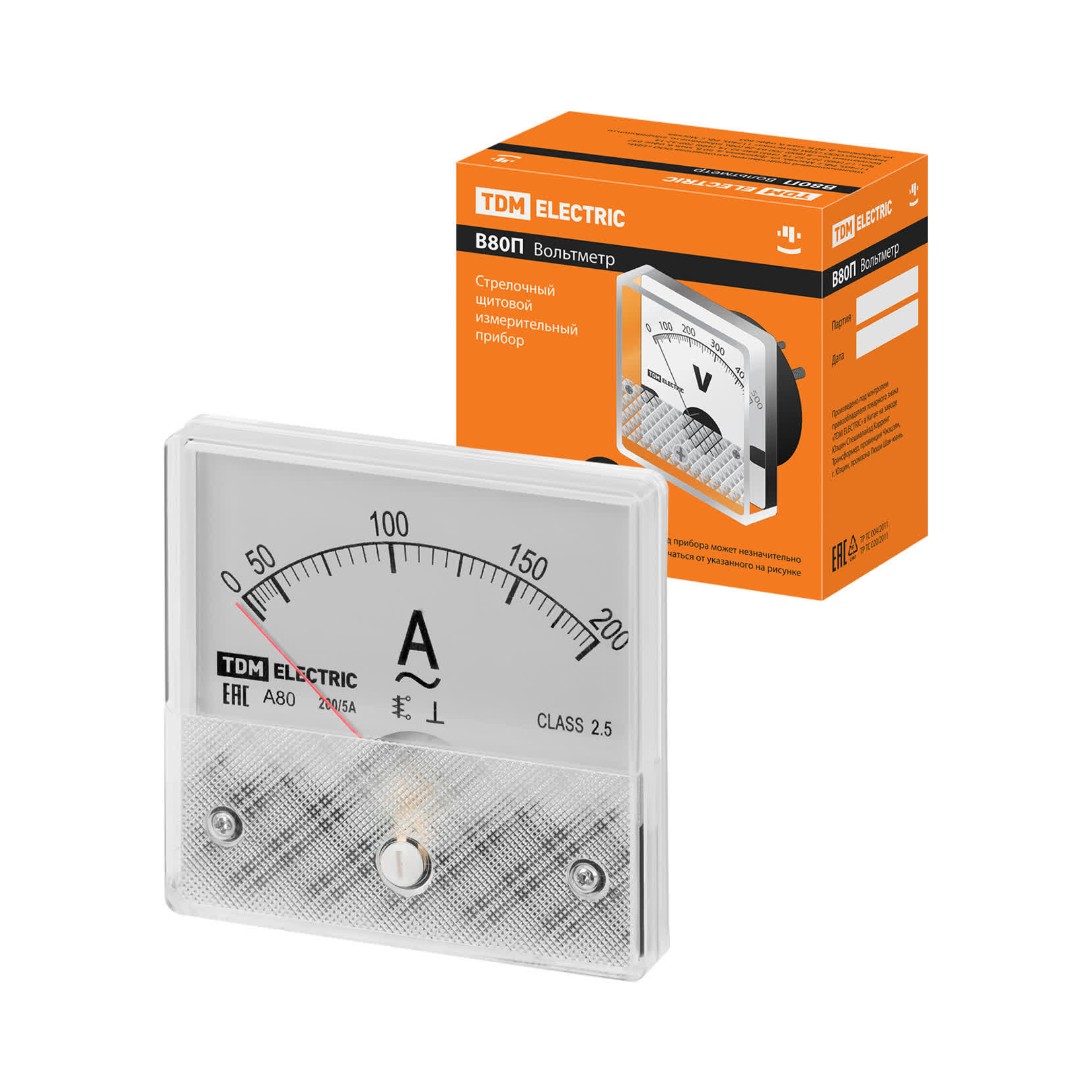 Амперметр А80 200А/5А-2,5, трансформаторного включения, (поверенный), TDM