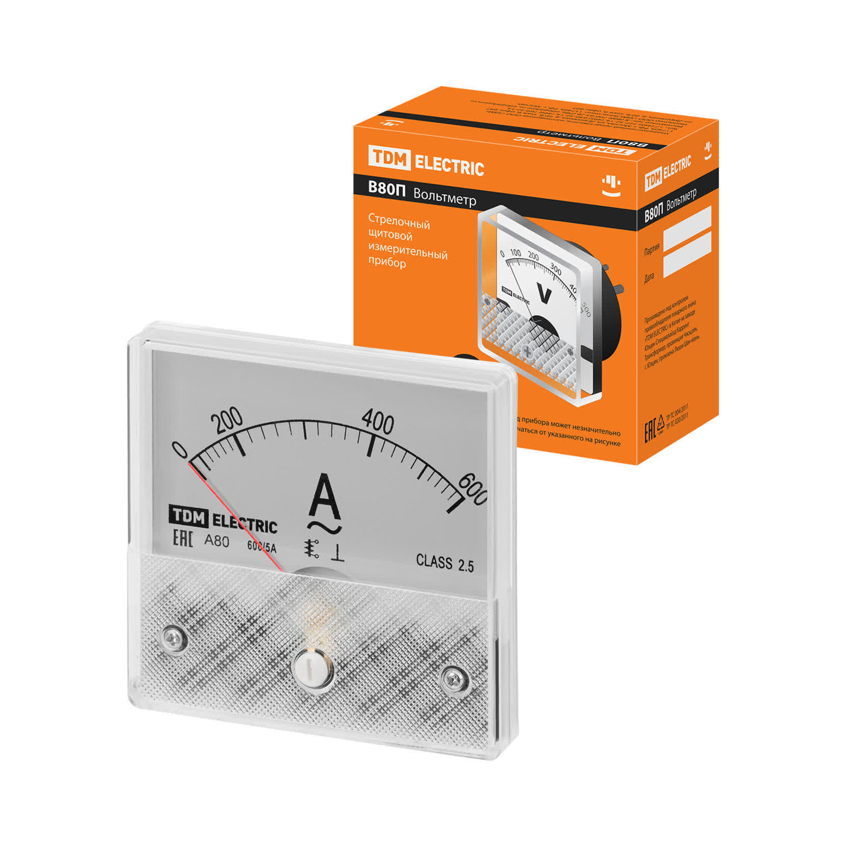 Амперметр А80 600А/5А-2,5, трансформаторного включения, (поверенный), TDM