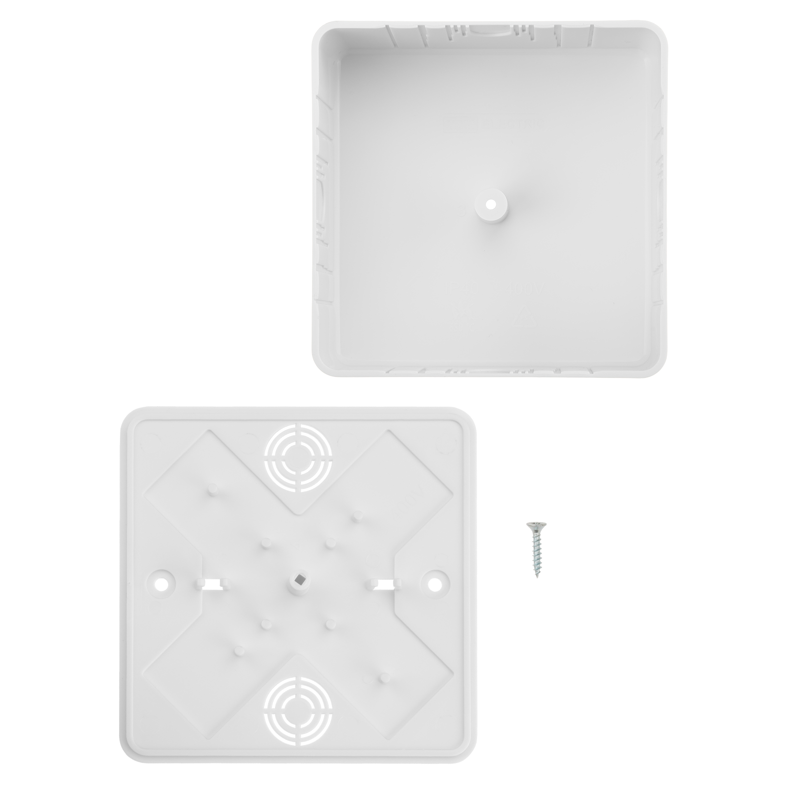 Коробка распаячная КР 100х100х44 ОП белая IP40 TDM