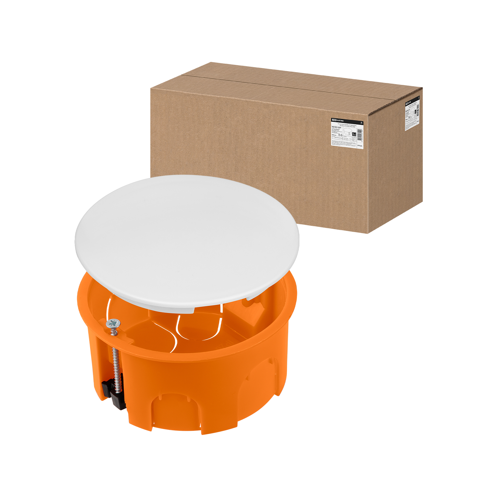 Распаячная коробка СП D80х40мм, крышка, пл. лапки, IP20, TDM