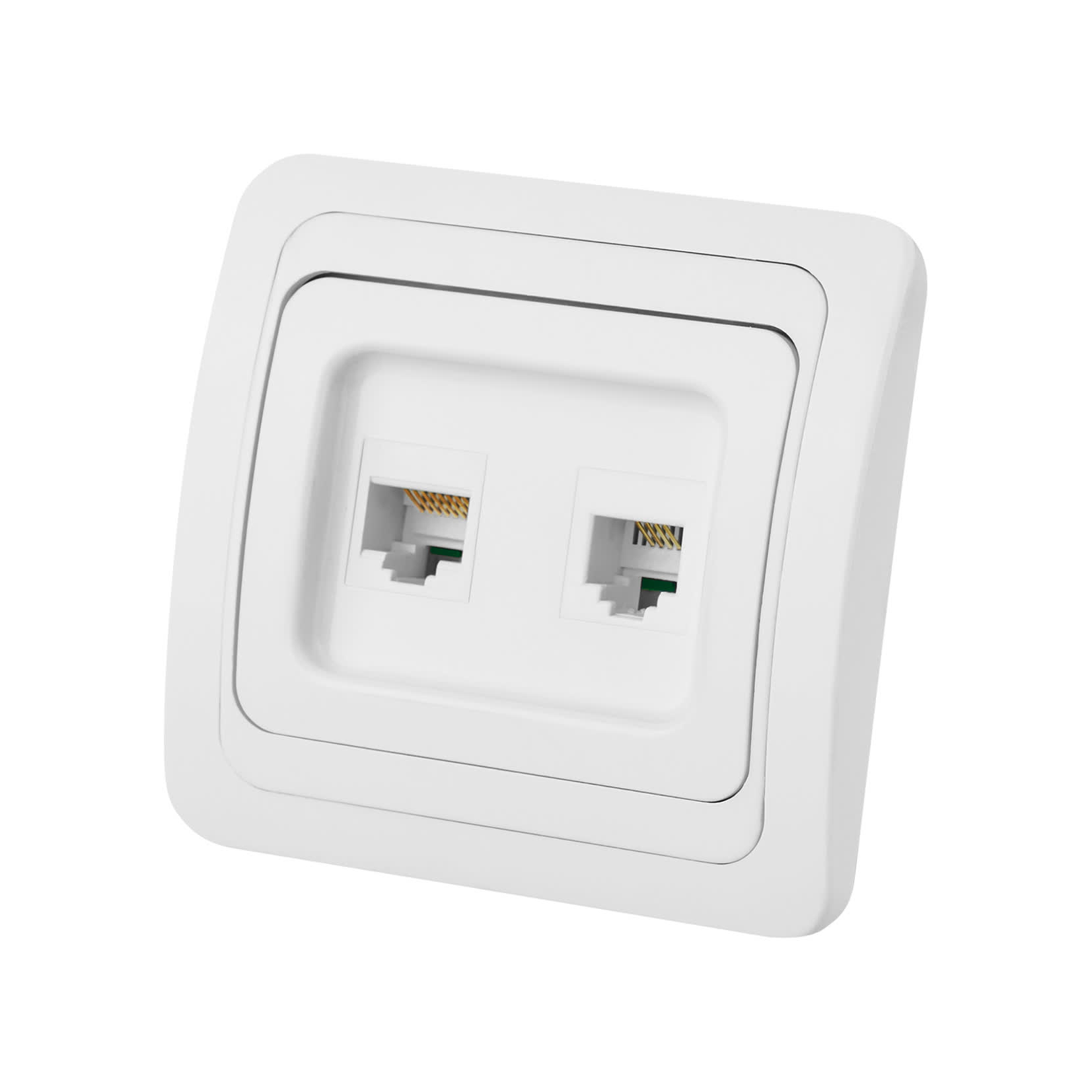 Розетка компьютерная RJ-45 + TФ (RJ-11) белая "Валдай" TDM