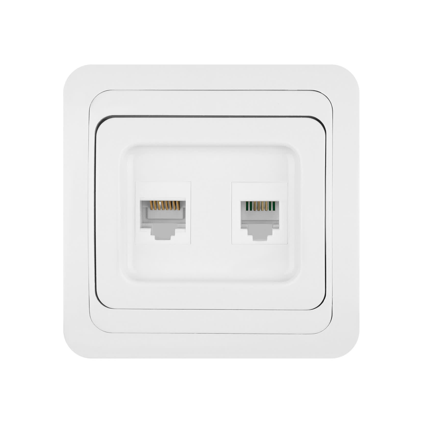 Розетка компьютерная RJ-45 + TФ (RJ-11) белая "Валдай" TDM