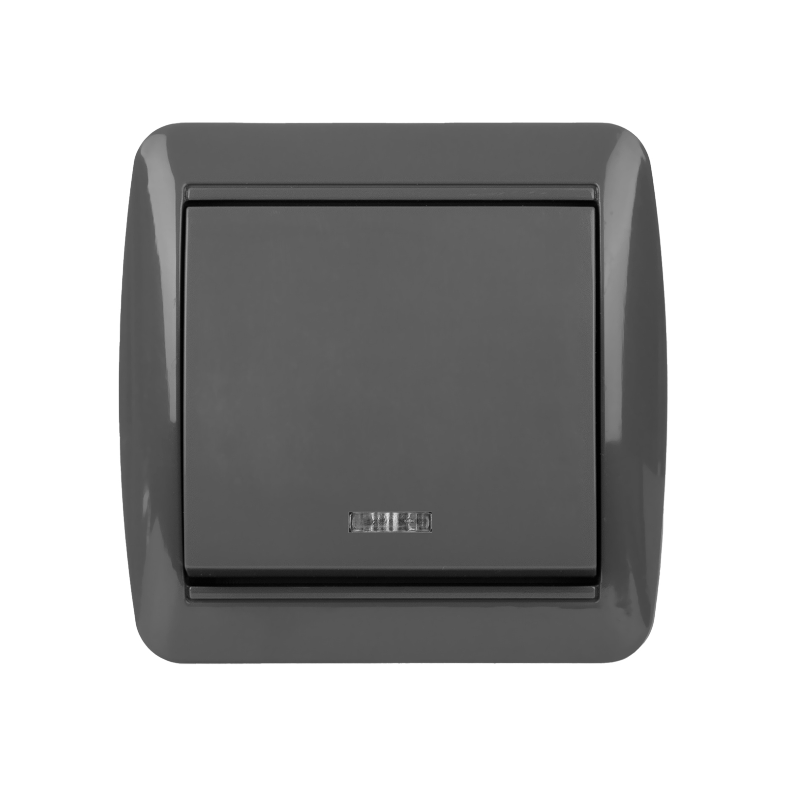 Выключатель 1-кл. открытой установки с подсветкой IP44 10А серый "Селигер" TDM