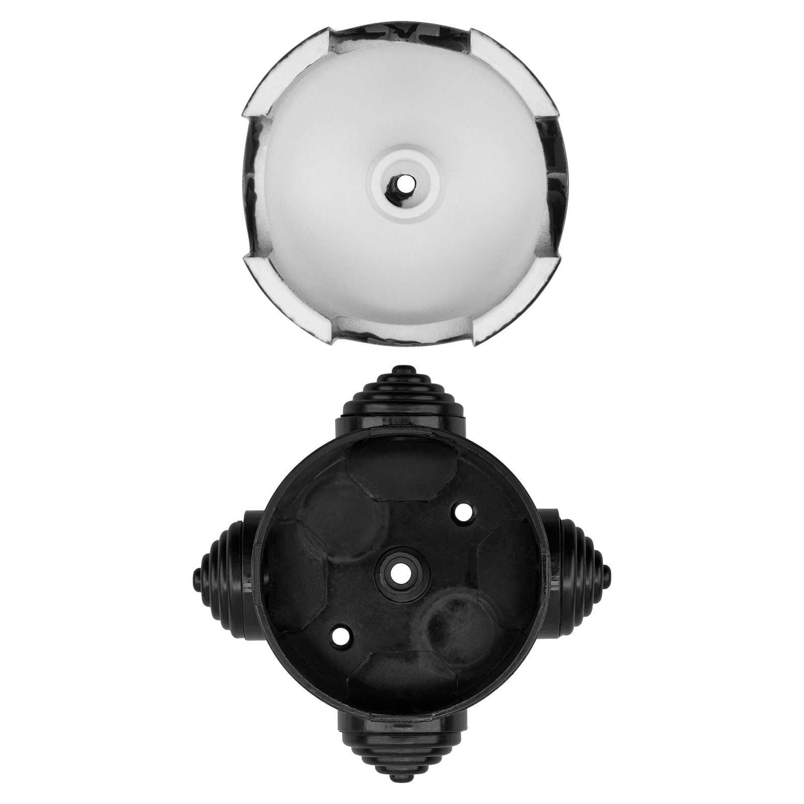 Коробка распаячная фарфоровая D7,8х4,5см черная TDM
