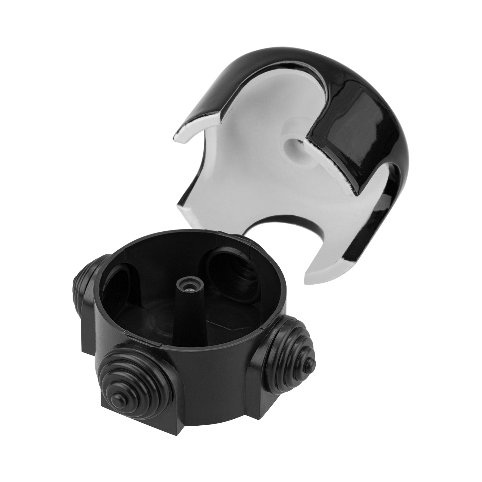 Коробка распаячная фарфоровая D7,8х4,5см черная TDM