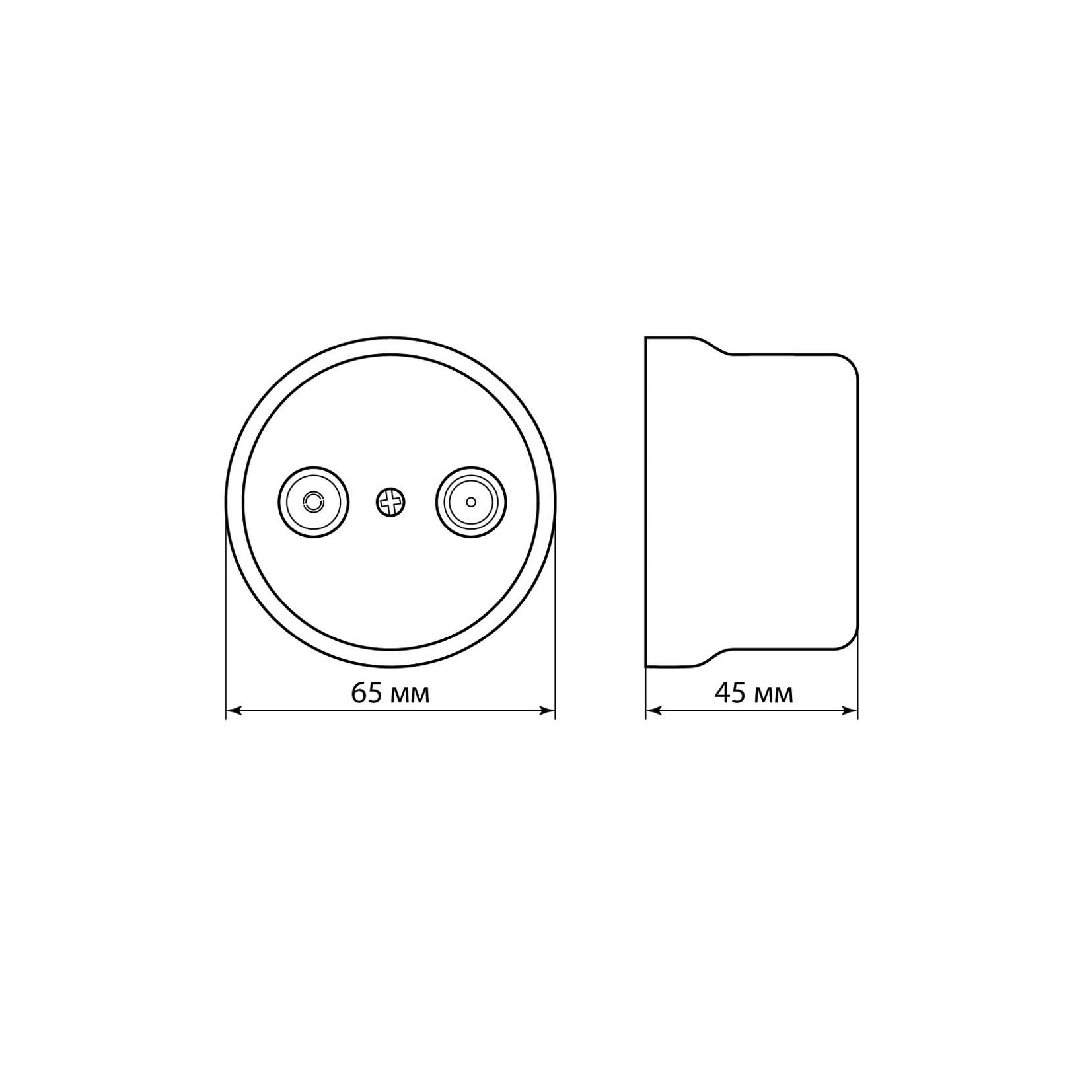 SQ1820-0355 Розетка TV+R оконечная сл. кость «Болонь» TDM