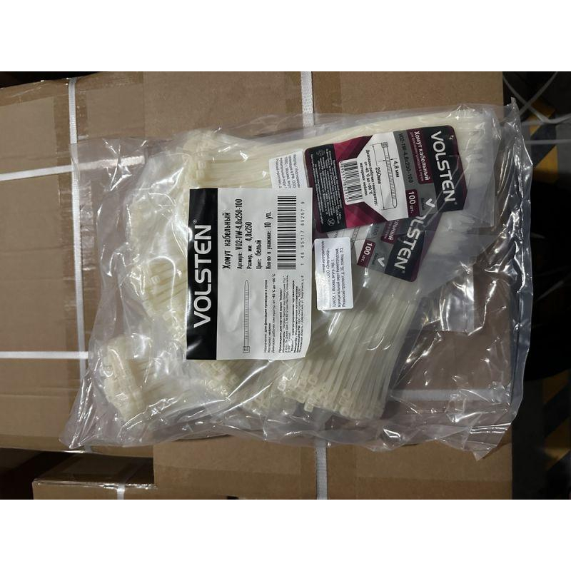 Volsten V02-1W-4,8х250-100 (Хомут нейлон 4,8х250 (100шт.))