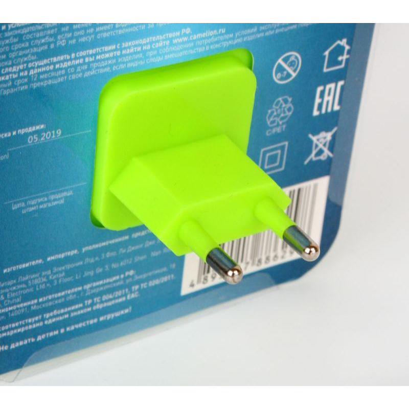 Светильник светодиодный NL-241 "Зайцы очкарики" ночник с выкл. 220В Camelion 13816