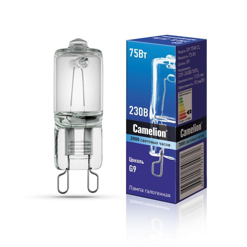 Camelion G9 75W CL (Эл.лампа галоген.без рефлектора, прозрачная, 220V, 2000 часов)