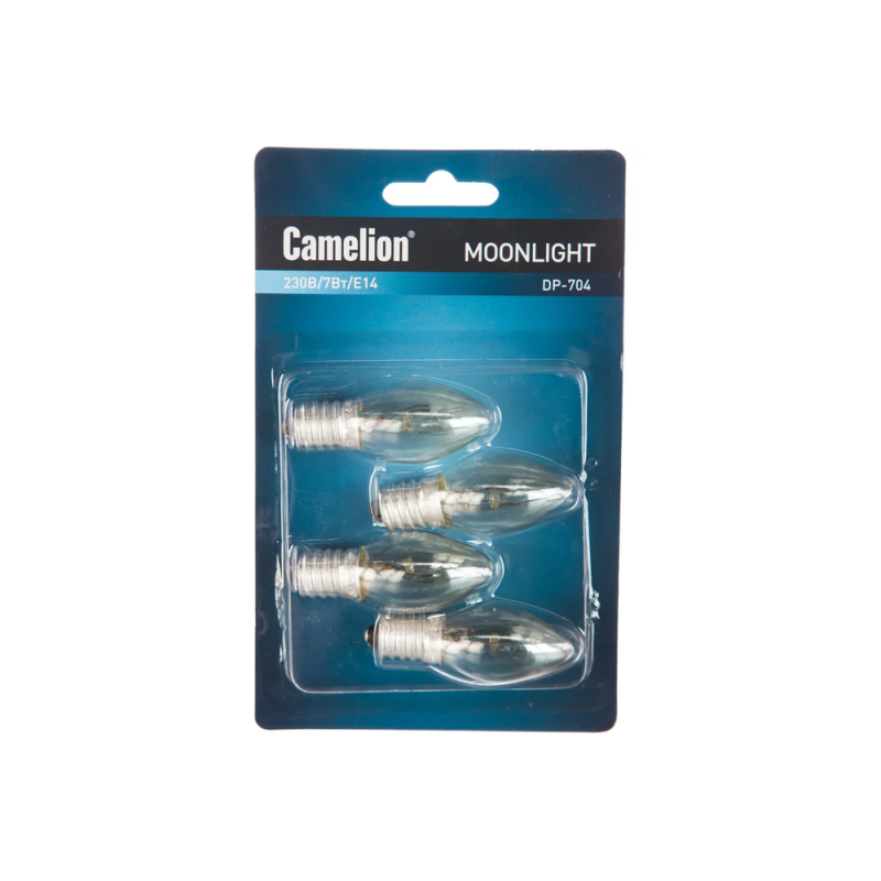 Camelion DP-704 (Зап.лампа накаливания для ночников, прозрачная, BL-4, 220V, 7W, Е14)