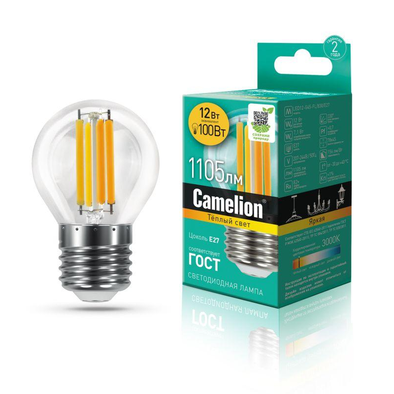 Camelion LED12-G45-FL/830/E27 (Эл.лампа светодиодная 12Вт 220В)