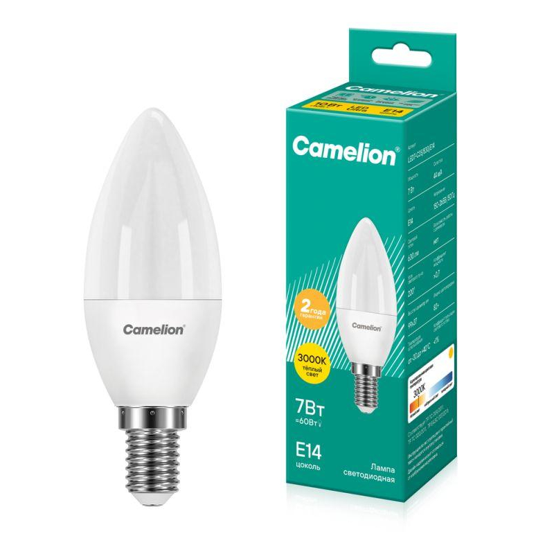 Camelion LED7-C35/830/E14 (Эл.лампа светодиодная 7Вт 220В)