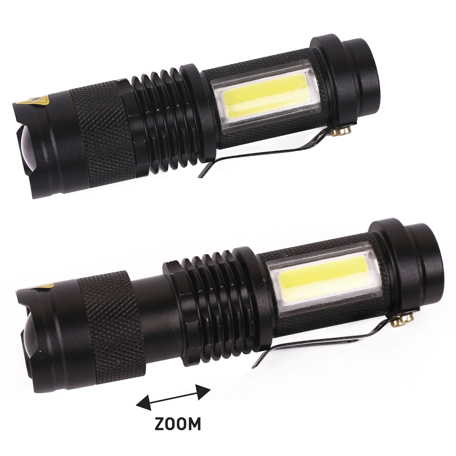 Camelion LED51531 (фонарь, черн., LED XPE+COB, ZOOM, 4 реж 1XLR6, алюм.,откр. блистер)